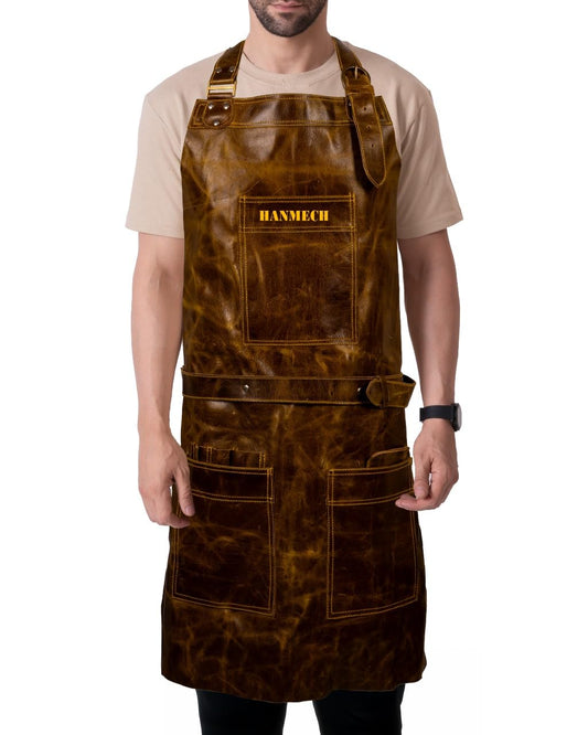 ProShield Leather Apron, Heavy-Duty, for Welding and BBQ Chef Protection