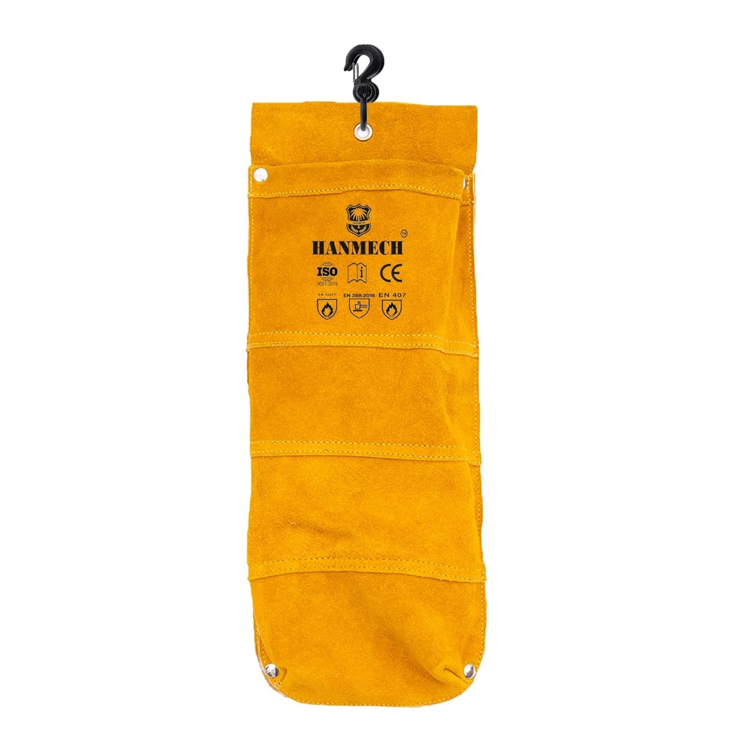 HANMECH Welding Rod Bag, Flame Resistant Leather Storage Container, Heavy-Duty Heat Resistant, Yellow