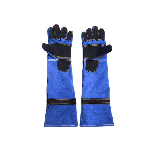 HANMECH 24-Inch Animal Handling Anti-Bite Gloves | Heavy-Duty Leather Protection for Dogs, Cats, Birds, Parrots, Reptiles, Snakes, and More | Long Arm Safety Gloves for Pet Handling & Grooming