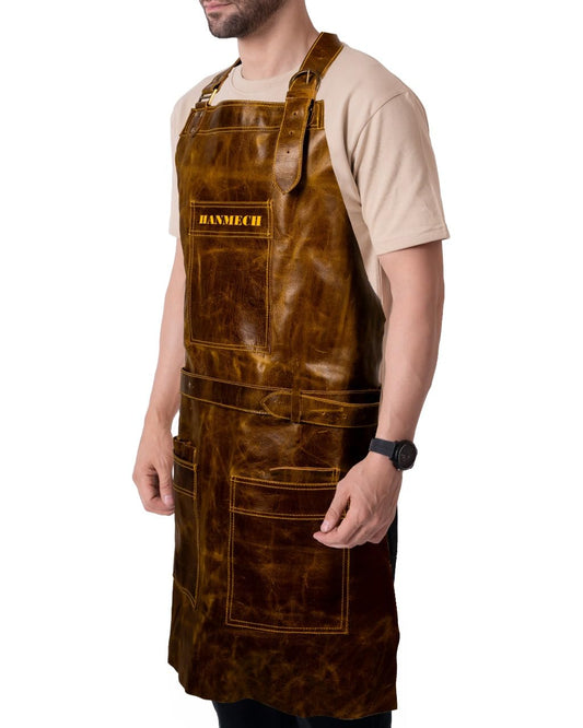 ProShield Leather Apron, Heavy-Duty, for Welding and BBQ Chef Protection