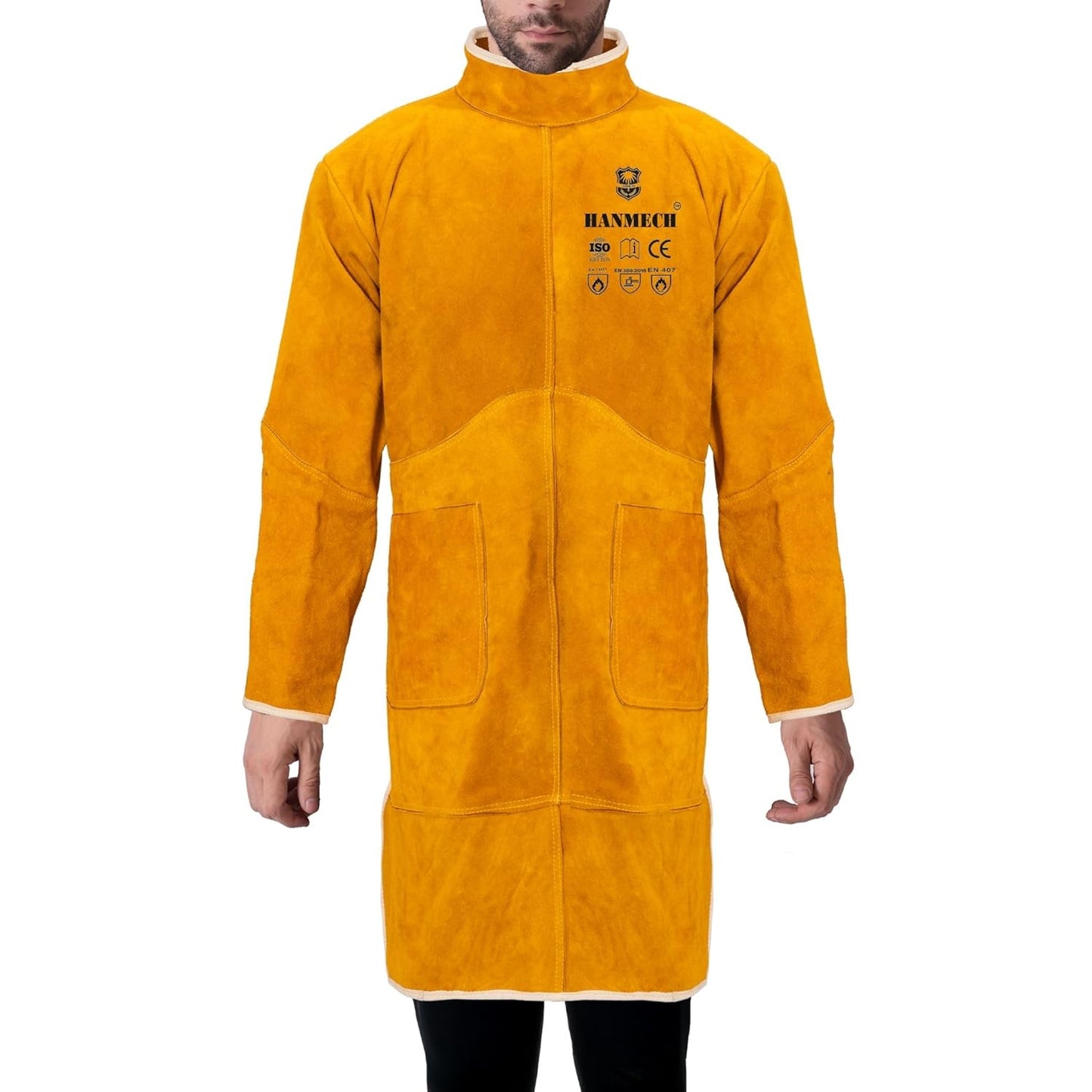Aprons & Shields Leather Welding & Safety Apron Premium Protection for Heavy-Duty Work | Welding Safety Clothing Protective (Yellow) Welding suit Leather suit