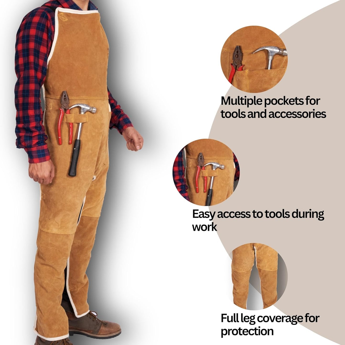 ProGuard Suede Leather Welding Bib & Apron Suit