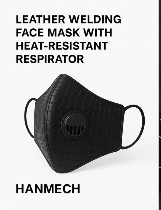 HANMECH Leather Mask with filter, Heat Resistant, Crocodile Print Design useful for every one everywhere