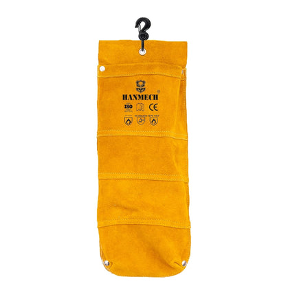 HANMECH Welding Rod Bag, Flame Resistant Leather Storage Container, Heavy-Duty Heat Resistant, Yellow