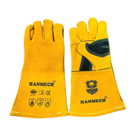 Welding Gloves – Heat & Cut Resistant Split Leather (1 Pair) for Industrial, BBQ, Fireplace & Heavy Duty