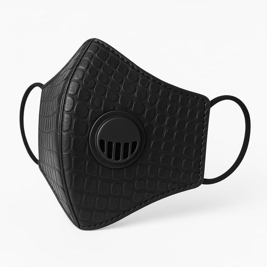 HANMECH Leather Mask with filter, Heat Resistant, Crocodile Print Design useful for every one everywhere