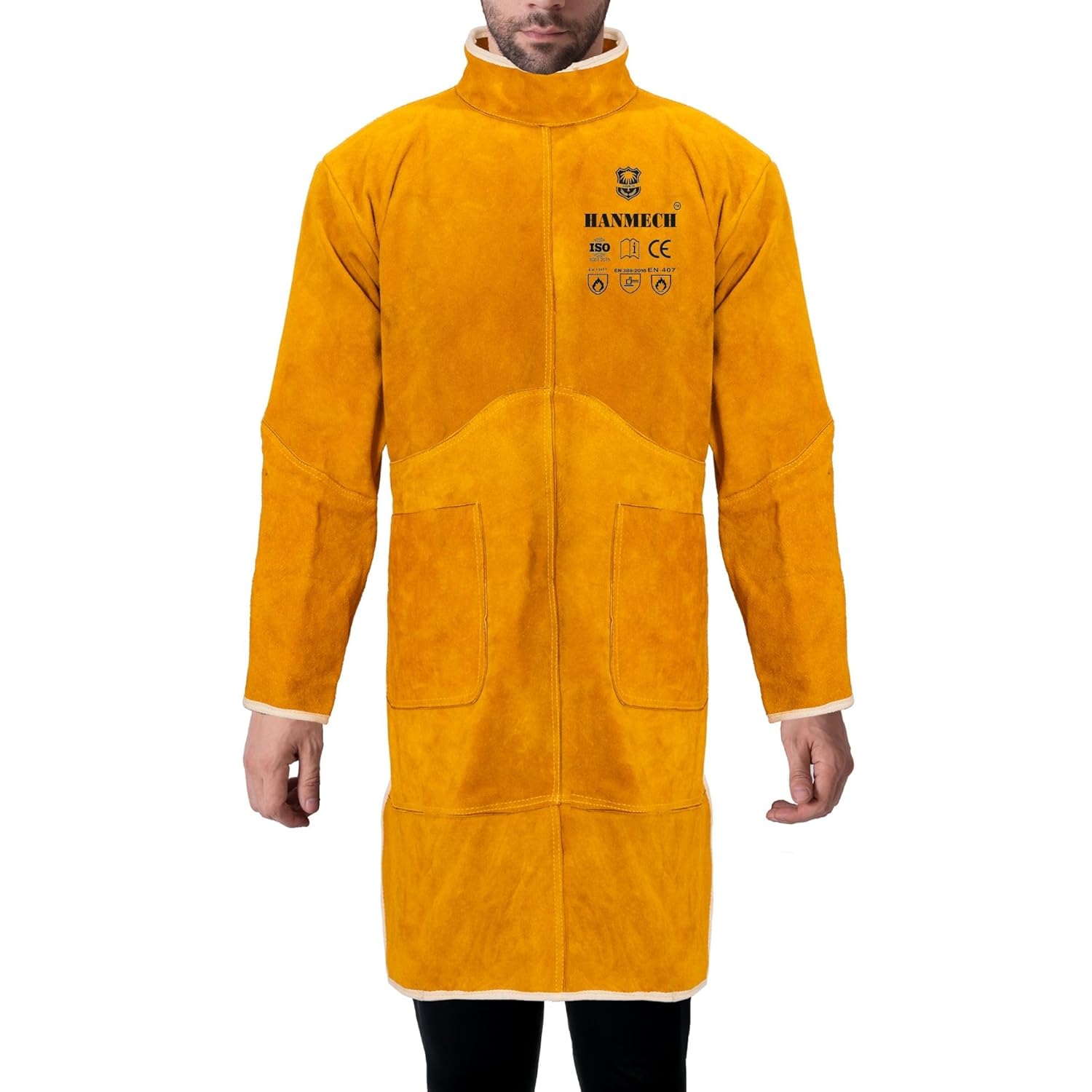 Aprons & Shields Leather Welding & Safety Apron Premium Protection for Heavy-Duty Work | Welding Safety Clothing Protective (Yellow) Welding suit Leather suit
