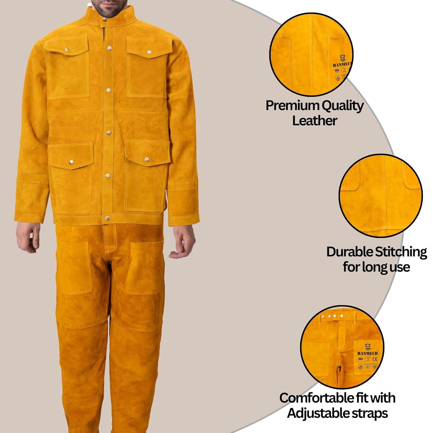 Officer ProShield Welding Protective Suit, Heavy Duty Jacket and Pant Set for Aviation, Railway, Metro & Extreme Heat Worksite