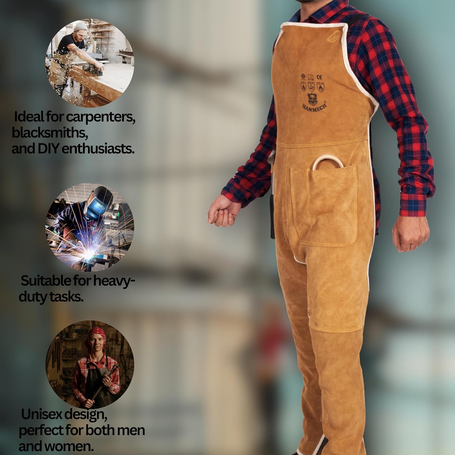 ProGuard Suede Leather Welding Bib & Apron Suit